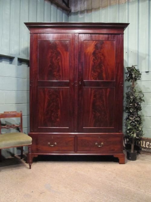 Antique Victorian Mahogany Double Wardrobe C1880 W6577/19.9