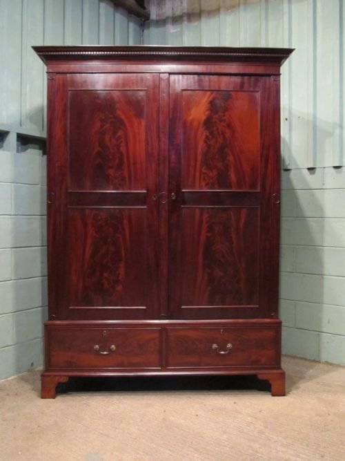 fig 1. ANTIQUE VICTORIAN MAHOGANY DOUBLE WARDROBE C1880 W6577/19.9