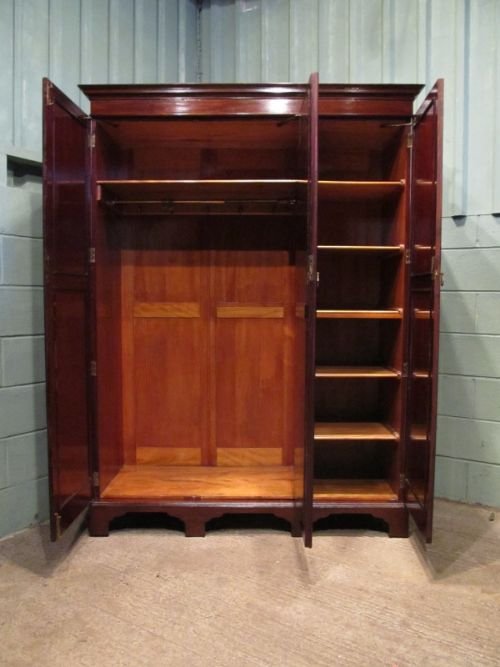 fig 2. ANTIQUE EDWARDIAN MAHOGANY SMALL TRIPLE WARDROBE C1900 W6580/26.9