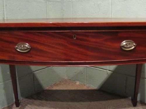 fig 1. ANTIQUE REGENCY MAHOGANY BOW FRONTED SIDE WRITING TABLE C1800 W6581/26.9