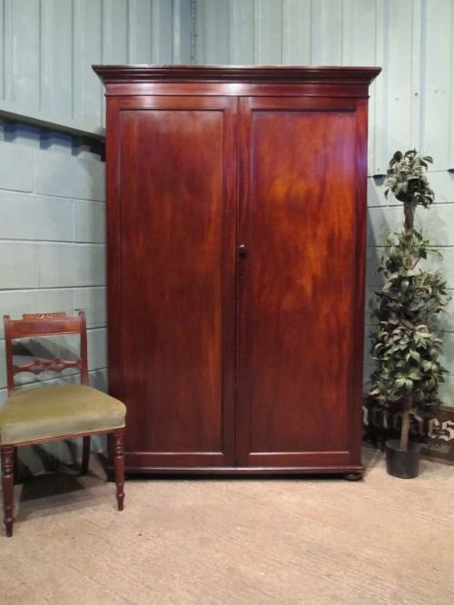 Antique Victorian Mahogany Double Wardrobe C1880 W6583/26.9