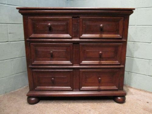 fig 1. ANTIQUE CHARLES 11 17TH CENTURY OAK CHEST OF DRAWERS C1660 W6584/26.9