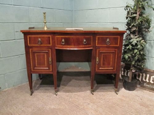 Antique Edwardian Mahogany Leather Topped Pedastal Desk C1900 W6585/26.9