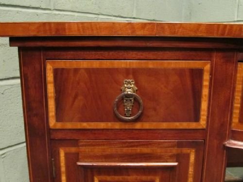 fig 1. ANTIQUE EDWARDIAN MAHOGANY LEATHER TOPPED PEDASTAL DESK C1900 W6585/26.9
