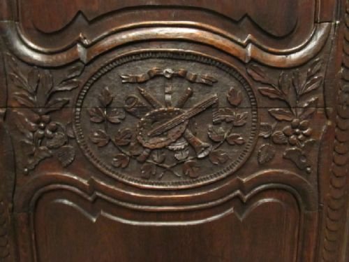 fig 1. ANTIQUE 19TH CENTURY FRENCH NARROW OAK ARMOIRE LINEN PRESS C1850 W6582/26.9