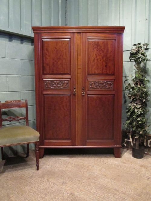 Antique Victorian Walnut Double Wardrobe Armoire C1890/w6606/10.10