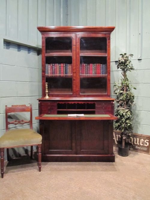 Antique William 1v Mahogany Secretaire Bookcase C1830 W6618/17.10