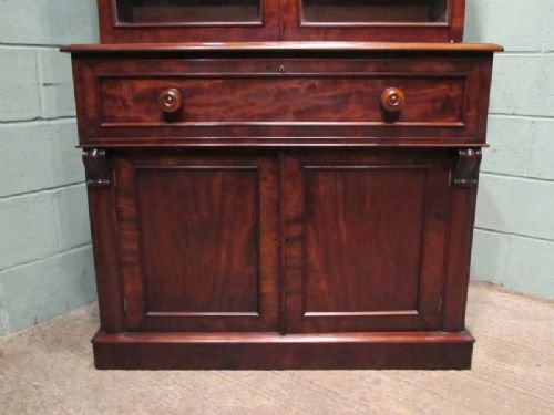 fig 1. ANTIQUE WILLIAM 1V MAHOGANY SECRETAIRE BOOKCASE C1830 W6618/17.10