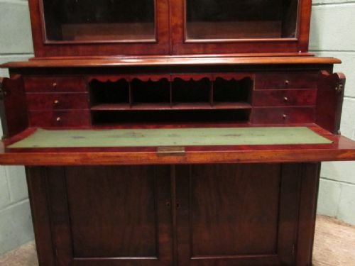 fig 2. ANTIQUE WILLIAM 1V MAHOGANY SECRETAIRE BOOKCASE C1830 W6618/17.10