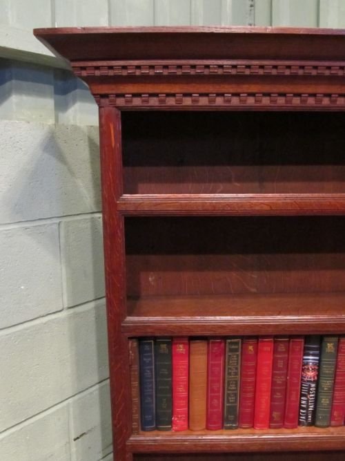 fig 2. ANTIQUE VICTORIAN LARGE OAK OPEN BOOKCASE C1890 W6621.17.10