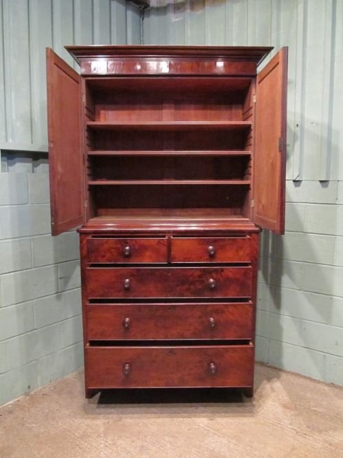 fig 2. ANTIQUE REGENCY MAHOGANY LINEN PRESS C1800 W6623/17.10