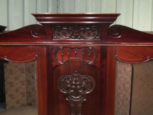 fig 2. ANTIQUE VICTORIAN ART NOUVEAU MAHOGANY DOUBLE WARDROBE C1890 W6624/17.10