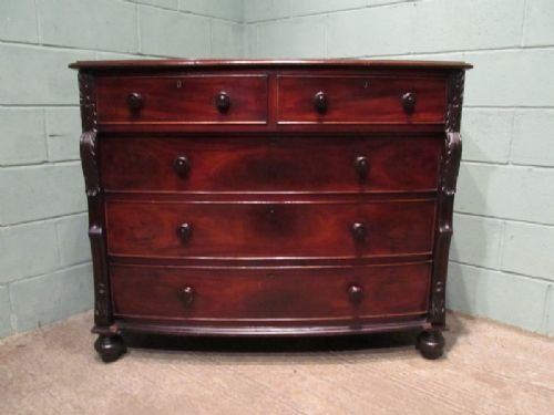 fig 1. ANTIQUE WILLIAM 1V CUBAN MAHOGANY CHEST OF DRAWERS C1830 W6626/17.10