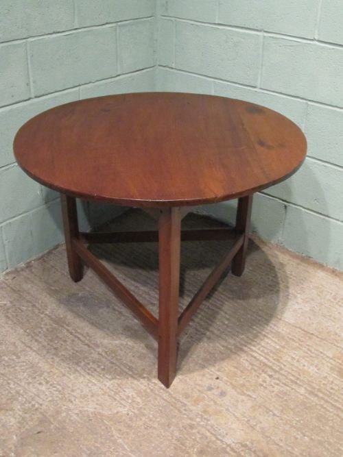 fig 1. ANTIQUE FRUITWOOD COUNTRY JOINED CRICKET TABLE C1820 W6629/17.10