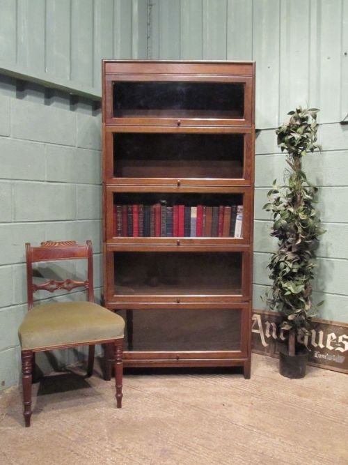 Antique Edwardian Oak Sectional Bookcase by 'Gunn' C1900 W6625/17.10