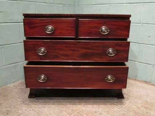 fig 2. ANTIQUE REGENCY MAHOGANY SMALL CHEST OF DRAWERS C1800 W6634/1.11