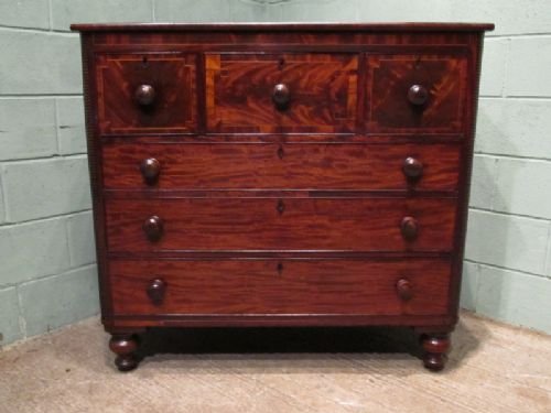 fig 1. ANTIQUE WILLIAM 1V MAHOGANY CHEST OF DRAWERS C1820 W6636/1.11