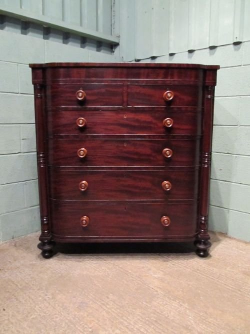 fig 1. ANTIQUE WILLIAM 1V CUBAN MAHOGANY CHEST OF DRAWERS C1820 W6644/7.11