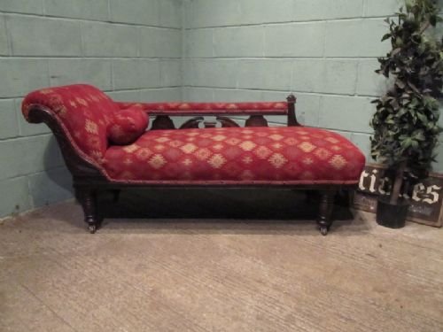 Antique Edwardian Mahogany Chaise Longue C1900 W6647/7.11