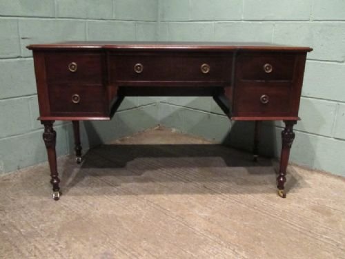 fig 1. ANTIQUE EDWARDIAN MAHOGANY KNEEHOLE DESK C1900 W6648/7.11