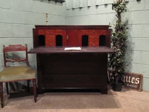 Antique Georgian Oak Secretaire Chest of Drawers C1780 W6649/7.11