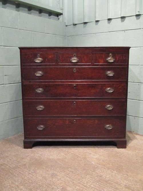 fig 1. ANTIQUE GEORGIAN OAK SECRETAIRE CHEST OF DRAWERS C1780 W6649/7.11