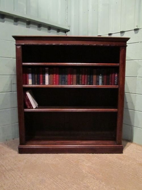 fig 1. ANTIQUE VICTORIAN SOLID OAK OPEN BOOKCASE C1880 W6654/14.11