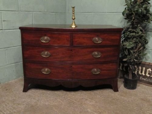 Antique Regency Mahogany Bow Front Chest of Drawers C1800 W6657/14.11