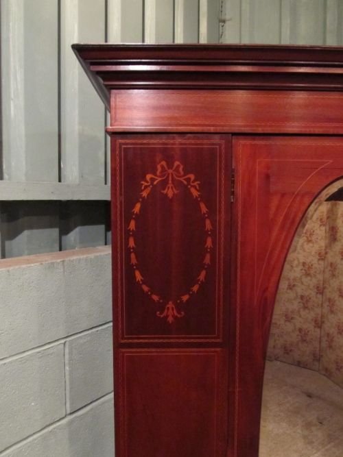 fig 2. ANTIQUE EDWARDIAN MAHOGANY INLAID DOUBLE WARDROBE C1900 W6662/21.11