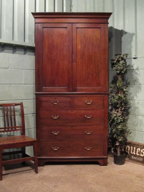 Antique Edwardian Oak Linen Press Wardrobe  C1900 W6670/28.11