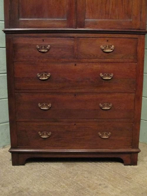 fig 1. ANTIQUE EDWARDIAN OAK LINEN PRESS WARDROBE C1900 W6670/28.11