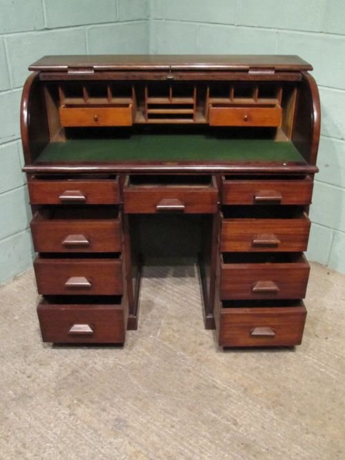 fig 1. ANTIQUE VICTORIAN SMALL MAHOGANY ROLL TOP DESK C1890 W6677/5.12