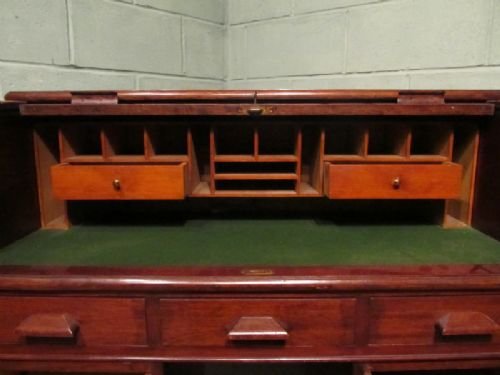 fig 2. ANTIQUE VICTORIAN SMALL MAHOGANY ROLL TOP DESK C1890 W6677/5.12