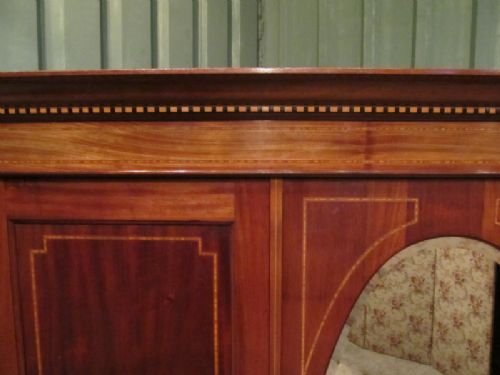 fig 2. ANTIQUE EDWARDIAN INLAID MAHOGANY LARGE DOUBLE WARDROBE AND MATCHING DRESSING TABLE C1900. W6683/5.12