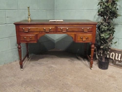 Antique Edwardian Oak Kneehole Desk C1900 W6682/5.12