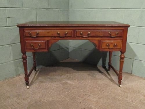 fig 1. ANTIQUE EDWARDIAN OAK KNEEHOLE DESK C1900 W6682/5.12