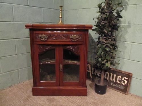 Antique Victorian Mahogany Small Side Display Cabinet C1890 W6686/12.12