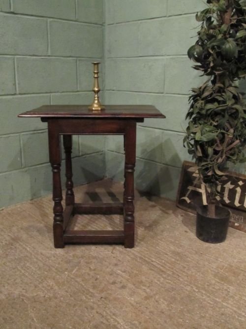 Antique Small Georgian Country Oak Side Table C1780 W6710