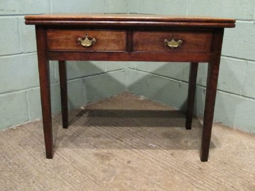 fig 1. ANTIQUE GEORGIAN OAK FOLD OVER TEA TABLE C1780 W6697A/12.12