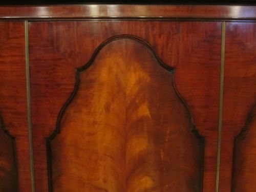 fig 2. ANTIQUE EDWARDIAN MAHOGANY TRIPLE WARDROBE WITH SECRET DRAWER C1900 W6713/19.12