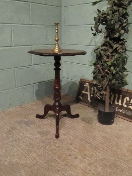 Antique Victorian Mahogany & Walnut Tripod Table C1880 W6715/19.12