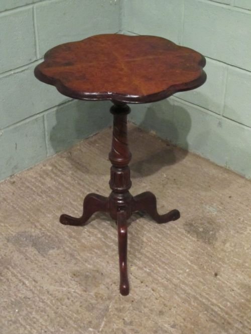 fig 1. ANTIQUE VICTORIAN MAHOGANY & WALNUT TRIPOD TABLE C1880 W6715/19.12