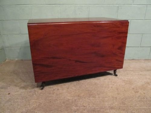 fig 1. ANTIQUE REGENCY MAHOGANY DROP LEAF DINING TABLE SEATS 8 C1800 W6717/19.12