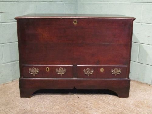 fig 1. ANTIQUE GEORGIAN 18TH CENT OAK MULE CHEST C1780 W6720/27.12