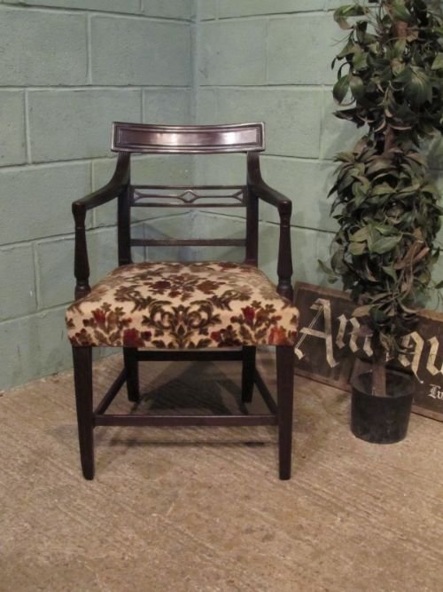 Antique Regency Mahogany Elbow Desk Chair C1800 Wemd13/4.1
