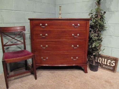 Antique Edwardian Mahogany Bow Front Chest of Drawers C1900 W6723/4.1