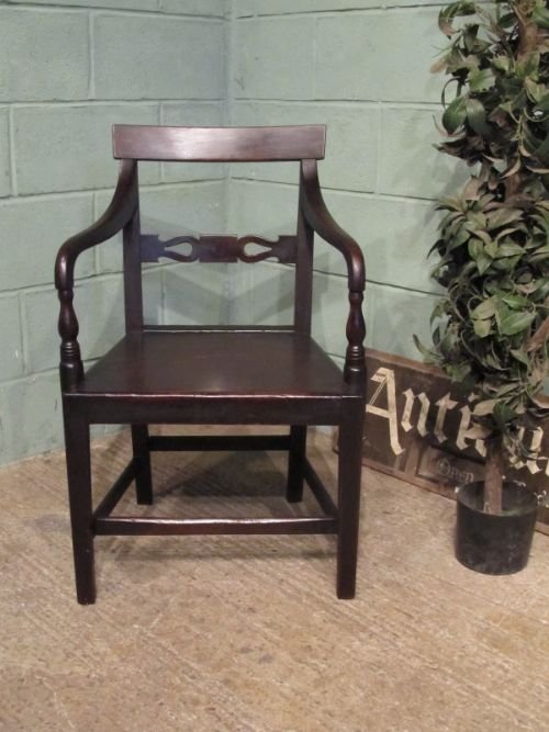 Antique Regency Country Oak Desk Chair C1800 Wemd15/4.1
