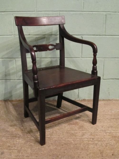 fig 1. ANTIQUE REGENCY COUNTRY OAK DESK CHAIR C1800 WEMD15/4.1