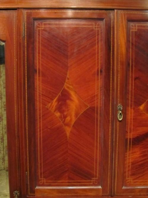 fig 1. ANTIQUE EDWARDIAN INLAID MAHOGANY WARDROBE COMPACTUM C1900 W6728/9.1