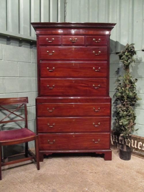 Antique Georgian Mahogany Chest on Chest C1780 W6732/9.1